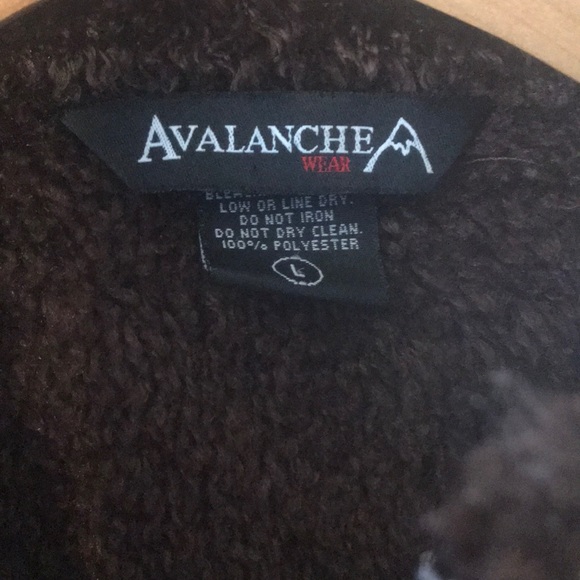AVALANCHE Brown Fuzzy Polartec Vest Sz Large - Picture 4 of 6